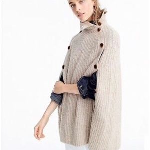 J.Crew Heather Oatmeal Cape Poncho Sweater